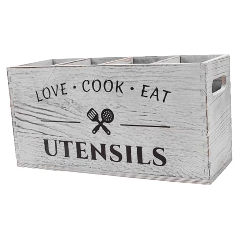LABRIMP Aufbewahrungsbox Löffel Servierbesteckhalter Silberbesteck Besteckbecher Großer Utensilienhalter Essstäbchen Körbe Küchengeschirr Organizer Besteckaufbewahrung von LABRIMP