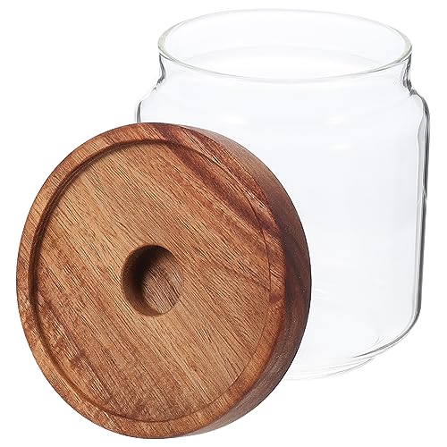 LABRIMP Aufbewahrungsglas mit Holzdeckel Multifunktionales Luftdichtes Vorratsglas für Lebensmittel zur Lagerung von Nüssen Tees Trockenfrüchten und LABRIMP Aufbewahrungsglas mit Holzdeckel Multifunktionales Luftdichtes Vorratsglas für Lebensmittel zur Lagerung von Nüssen Tees Trockenfrüchten und von LABRIMP