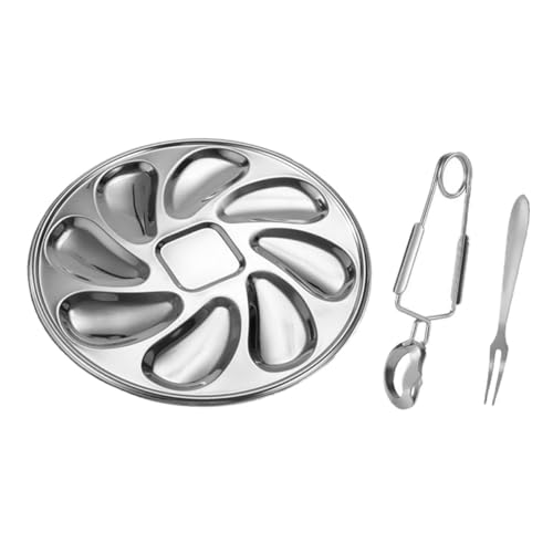 LABRIMP Austernteller Set Teiliges Serviergeschirr für Meeresfrüchte mit und Zange Küchenzubehör für Austern Muscheln und Snacks für Zuhause und Restaurants LABRIMP Austernteller Set Teiliges Serviergeschirr für Meeresfrüchte mit und Zange Küchenzubehör für Austern Muscheln und Snacks für Zuhause und Restaurants von LABRIMP