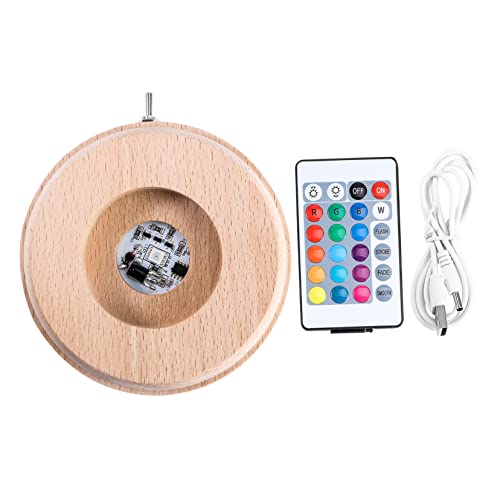 LABRIMP Led-holz-leuchtsockel Mit Kristallglas-display Sockel Für Einfache Installation Premium-beleuchtungssockel von LABRIMP