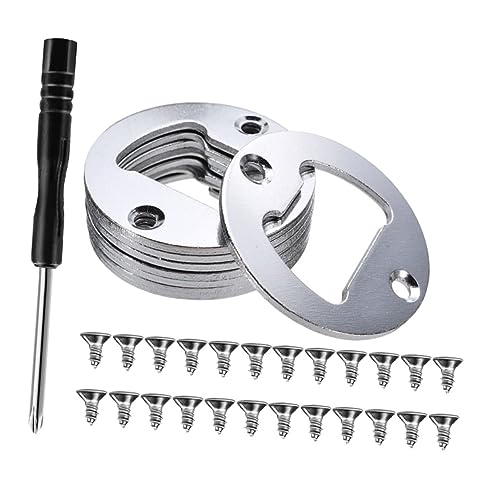 LABRIMP DIY Flaschenöffner Ersatzteil Rund Chromstahl Flaschenöffner Einsatz mit Schrauben Teiliges Robust Rostfrei für Bar Party Outdoor von LABRIMP