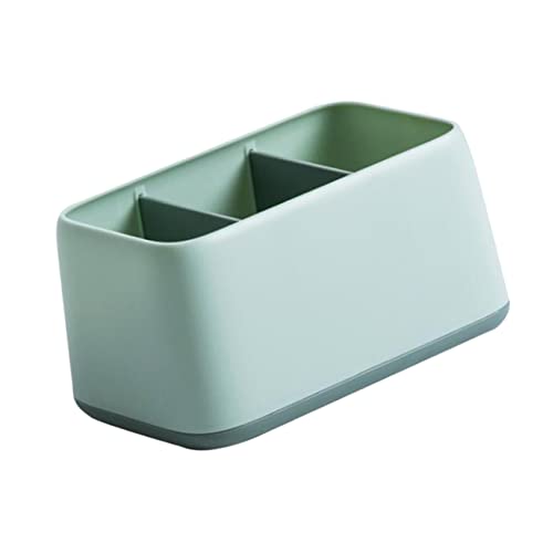 LABRIMP Desktop Aufbewahrungsbox mit Fächern Mehrzweck Organizer für Schreibtisch und Wohnzimmer Leichte Grüne Kunststoffbox für Fernbedienung und Kleinteile Praktischer Ordnungshelfer von LABRIMP