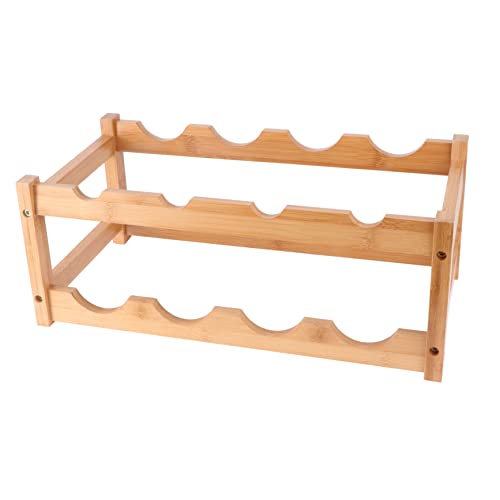 LABRIMP Doppeltes Holz Weinregal Eleganter Weinflaschenhalter für Hause für Präsentation von Rotwein und Stilvolle Tischdekoration und Weinkeller von LABRIMP