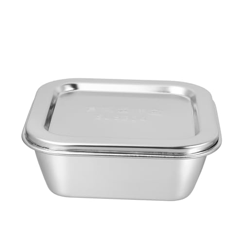 LABRIMP Edelstahl Butterdose Quadratische Butteraufbewahrungsbox mit Deckel Rostfrei Leicht zu Reinigen Lebensmittelecht für Kühlschrank und Küchennutzung von LABRIMP