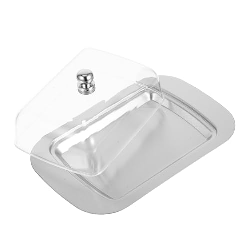 LABRIMP Edelstahl Butterdose mit Durchsichtigem Deckel Kompakte Butterbox mit Abnehmbarem Deckel Vielseitiger Butter und Käsebehälter Leicht zu Reinigen Praktisches Küchenaccessoire für von LABRIMP