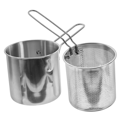LABRIMP Edelstahl Frittierpfanne mit Korb Kleine Fritteuse Topf mit Ergonomischem Griff Schnelltrocknend Pflegeleicht für Vielseitige Küchenanwendung LABRIMP Edelstahl Frittierpfanne mit Korb Kleine Fritteuse Topf mit Ergonomischem Griff Schnelltrocknend Pflegeleicht für Vielseitige Küchenanwendung von LABRIMP