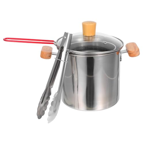 LABRIMP Edelstahl Frittiertopf mit Doppelgriff und Korb Tiefer Haushalts fritteuse Topf Spritzschutzarmer Öl frittierbehälter für Küche und Kleine Haushalte von LABRIMP