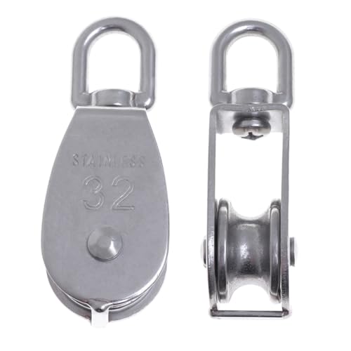 LABRIMP Edelstahl Umlenkrolle Schwenkbar Single-scheibe Pulley Roller Tragkraft Für Seile Hochwertiger Edelstahl Mit Rollenbreite von LABRIMP