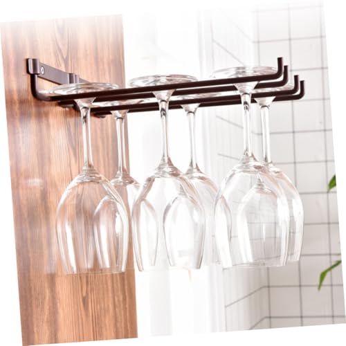 LABRIMP Eisen Weinglashalter Wandmontage Doppelreihig Stabile Aufbewahrung Hochwertiger Weinregal Halter für Küche Bar Restaurant Elegantes Design in Bronze von LABRIMP