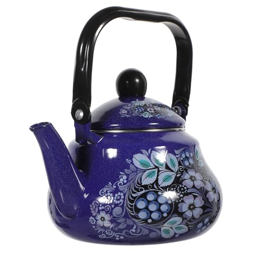 LABRIMP Emaille Wasserkocher Vintage Herd Teekessel für Gas und Induktionsherde Antiker Pyriformer Wassertopf für Tee Kaffee und Gute Wärmeleitfähigkeit Praktischer von LABRIMP