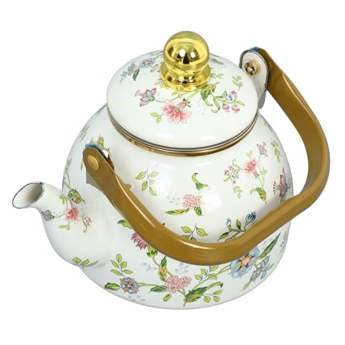LABRIMP Enamel Teapot mit Blumenmuster Retro Wasserkocher für Induktionsherde und Offene Flammen Vielseitig Einsetzbar Design für Teetrinker für Familie und Büro LABRIMP Enamel Teapot mit Blumenmuster Retro Wasserkocher für Induktionsherde und Offene Flammen Vielseitig Einsetzbar Design für Teetrinker für Familie und Büro von LABRIMP
