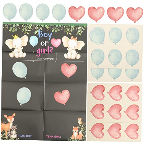 LABRIMP Gender Reveal Party Poster Geschlechtsenthüllung Spiel Plakat mit Aufklebern für Jungen oder Mädchen Lustige Enthüllung Dekorationen und Zubehör für Feier von LABRIMP