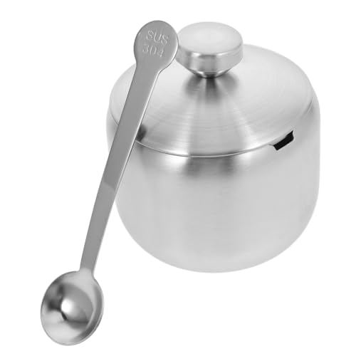 LABRIMP Gewürzbehälter mit Deckel und Löffel Kleiner und Salzspender für Küchenarbeitsplatte Stilvoller Vorratsbehälter für Zuhause und Restaurant Lebensmittelechter von LABRIMP