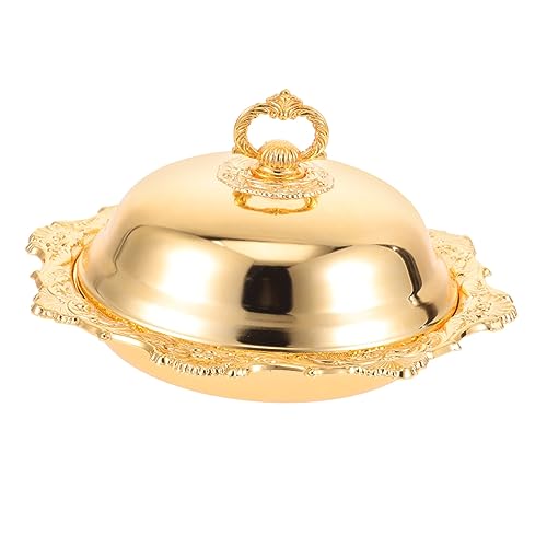 LABRIMP Goldenes Buttertablett mit Metallabdeckung Servierplatte für Snacks Süßigkeiten und Obst Dekoratives Aufbewahrungstablett für Partys und Familienfeiern LABRIMP Goldenes Buttertablett mit Metallabdeckung Servierplatte für Snacks Süßigkeiten und Obst Dekoratives Aufbewahrungstablett für Partys und Familienfeiern von LABRIMP
