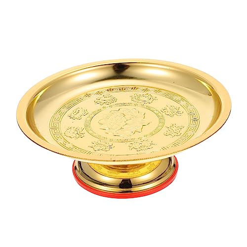 LABRIMP Goldfarbenes Lotusfruchttablett aus Zinklegierung Vielseitiges Serviertablett für Tempel Opfergaben und Dessert Dekorative Obstschale für Zuhause und Festlichkeiten LABRIMP Goldfarbenes Lotusfruchttablett aus Zinklegierung Vielseitiges Serviertablett für Tempel Opfergaben und Dessert Dekorative Obstschale für Zuhause und Festlichkeiten von LABRIMP