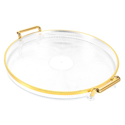 LABRIMP Goldrand Organizer Tablett Runder Transparenter Ablageteller für Süßigkeiten Obst und Teetassen Dekoratives Schminktablett für Badezimmer und Wohnräume LABRIMP Goldrand Organizer Tablett Runder Transparenter Ablageteller für Süßigkeiten Obst und Teetassen Dekoratives Schminktablett für Badezimmer und Wohnräume von LABRIMP