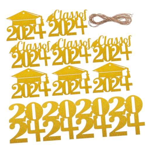 LABRIMP Graduation Party Dekoration Teiliges mit Glitzer Tag Anhängern und Vase Ornamenten Langlebig Vielseitig für Tisch und Wanddeko für DIY Abschlussfeier von LABRIMP