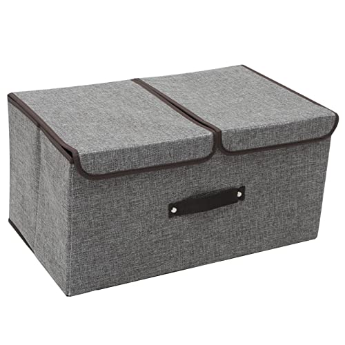 LABRIMP Faltbare Aufbewahrungsbox Für Kleidung Hosenbehälter Aus Leinen Und Baumwollmaterial Mit Seitlichen Griffen Aufbewahrungsbehälter Für Kleinigkeiten Spielzeug Und Handtücher Großes von LABRIMP