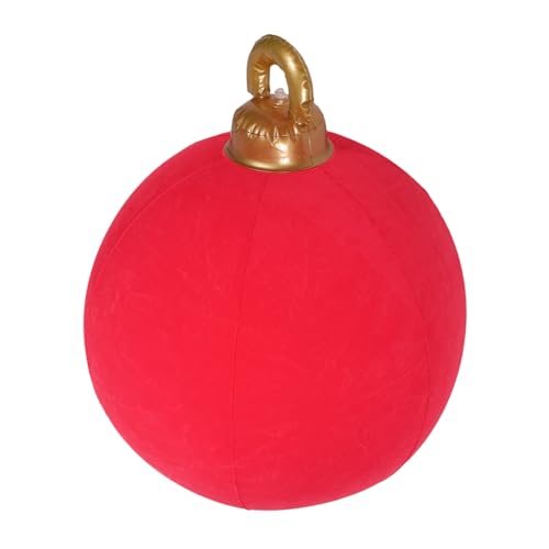LABRIMP Große Aufblasbare Weihnachtskugeln Aus Flockigem PVC Weihnachtsdekoration Für Garten Rasen Und Veranda Einfache Installation Weicher Griff Festliche Party-Ornamente von LABRIMP