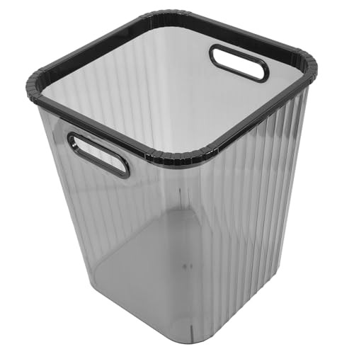 LABRIMP Großer Transparenter Mülleimer aus Pet Vielseitiger Abfalleimer für Wohnzimmer Badezimmer Robuster Müllbehälter mit Elegantem Design Aufbewahrung oder Blumenvasen Praktischer von LABRIMP