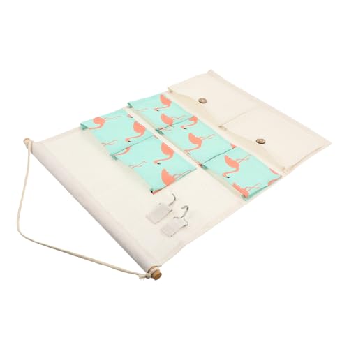 LABRIMP Hängende Aufbewahrungstasche aus Baumwolle und Vielseitige Wandtasche mit Fächern und Haken für Platzsparende Organisation im Zuhause Schlafzimmer oder Büro von LABRIMP