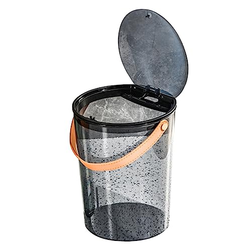 LABRIMP Handlicher Mülleimer mit Deckel Kreativer Abfalleimer für Büro und Zuhause Transparenter Müllbehälter mit Druckdeckel Großer Papierkorb für Wohnen Langlebiges Pet Material LABRIMP Handlicher Mülleimer mit Deckel Kreativer Abfalleimer für Büro und Zuhause Transparenter Müllbehälter mit Druckdeckel Großer Papierkorb für Wohnen Langlebiges Pet Material von LABRIMP