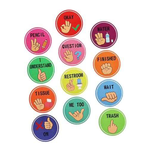 LABRIMP Handzeichen Poster für Lehrer und Schüler Pastellfarbene Hinweise für Unterricht Handliche Kommunikationshilfen für Kindergarten und Grundschule Dekorative Wandbilder zur Positiver von LABRIMP