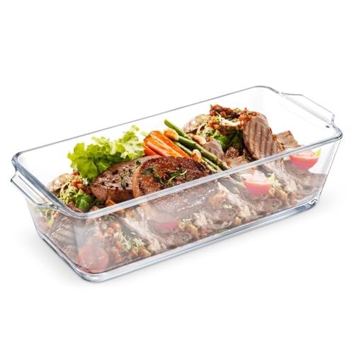 LABRIMP Hitzebeständige Glas Auflaufform Backform für Brot und Aufläufe Spülmaschinenfest Modernes Design Große Ofenform für Familienküche und Tägliches Kochen LABRIMP Hitzebeständige Glas Auflaufform Backform für Brot und Aufläufe Spülmaschinenfest Modernes Design Große Ofenform für Familienküche und Tägliches Kochen von LABRIMP