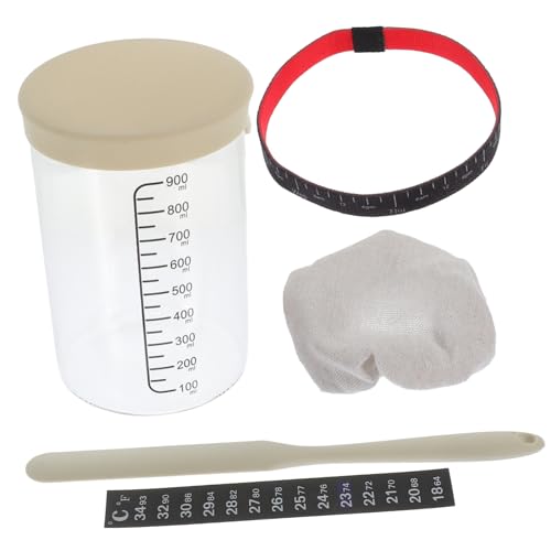 LABRIMP Hitzebeständiges Glas Sauerteig Starterglas mit Silikonspatel und Elastikband Luftdichter Aufbewahrungsbehälter für Natürliche Hefefermentation zu Hause Teiliges Inklusive LABRIMP Hitzebeständiges Glas Sauerteig Starterglas mit Silikonspatel und Elastikband Luftdichter Aufbewahrungsbehälter für Natürliche Hefefermentation zu Hause Teiliges Inklusive von LABRIMP
