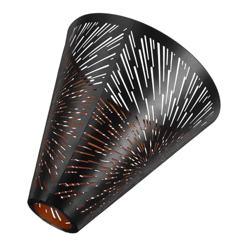 LABRIMP Hohler Metall Lampenschirm Schwarz mit Gold Innenraum Treppenform Dekorativer Lampenschirm für Tischlampen und Deckenleuchten Durchmesser Wohnzimmer Deko Pflegeleicht LABRIMP Hohler Metall Lampenschirm Schwarz mit Gold Innenraum Treppenform Dekorativer Lampenschirm für Tischlampen und Deckenleuchten Durchmesser Wohnzimmer Deko Pflegeleicht von LABRIMP