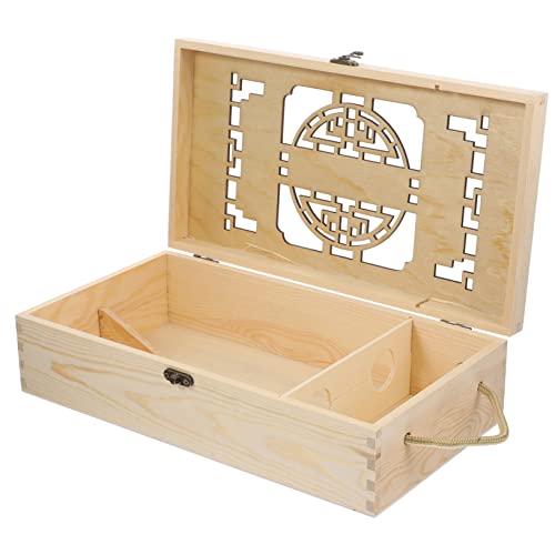 LABRIMP Hollow Wooden Wine Bottle Storage Box Handheld Present Box For Bottles Wine Accessory Birthdays Housewarming Events von LABRIMP