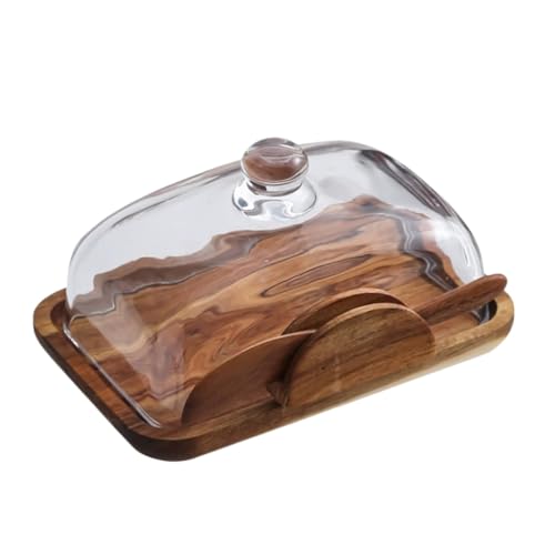 LABRIMP Holz Butterdose mit Glasdeckel Stilvolle Aufbewahrung für Butter Käse und Snacks Multifunktional Stilvolles Küchenaccessoire für Theke und Kühlschrank Praktisches LABRIMP Holz Butterdose mit Glasdeckel Stilvolle Aufbewahrung für Butter Käse und Snacks Multifunktional Stilvolles Küchenaccessoire für Theke und Kühlschrank Praktisches von LABRIMP