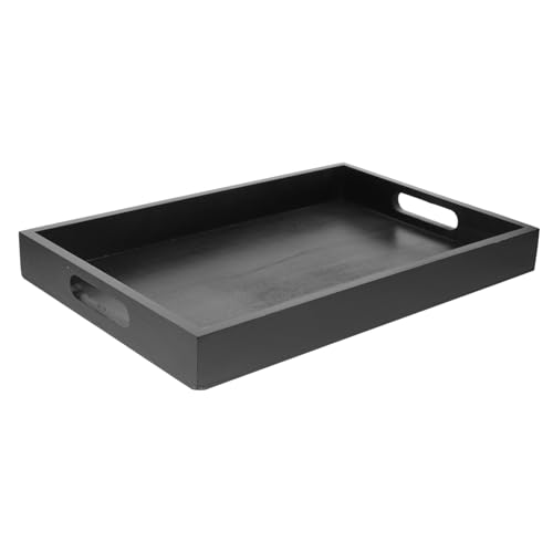 LABRIMP Holz Serviertablett Schwarzes Rechteckiges Tablett aus Naturholz für Snacks Getränke Kuchen für Partys Familienfeiern und Restaurants LABRIMP Holz Serviertablett Schwarzes Rechteckiges Tablett aus Naturholz für Snacks Getränke Kuchen für Partys Familienfeiern und Restaurants von LABRIMP
