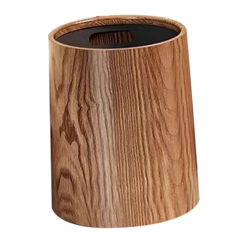 LABRIMP Imitation Holzoptik Mülleimer mit Deckel Abfalleimer für Wohnzimmer Bad Leichter Platzsparender Müllbehälter für Zuhause Büro Kinderzimmer Multifunktionale Abfalltonne von LABRIMP