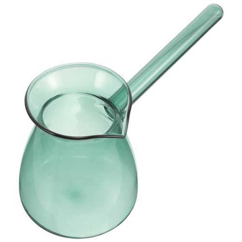 LABRIMP Glas Milchkrug Kaffeekanne mit Seitlichem Griff Vielseitige Glaskanne für Milch Kaffee und Tee Tragbarer Wasserkocher aus Glas von LABRIMP