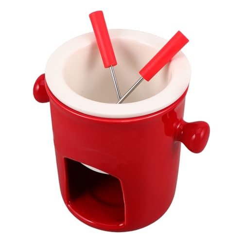 LABRIMP Keramik Fondue Topf Set Teiliges Design Rot für Schokolade und Desserts für Zuhause Partys und Familienfeiern Gabeln Innovativer Eiscreme Fondue Genuss LABRIMP Keramik Fondue Topf Set Teiliges Design Rot für Schokolade und Desserts für Zuhause Partys und Familienfeiern Gabeln Innovativer Eiscreme Fondue Genuss von LABRIMP