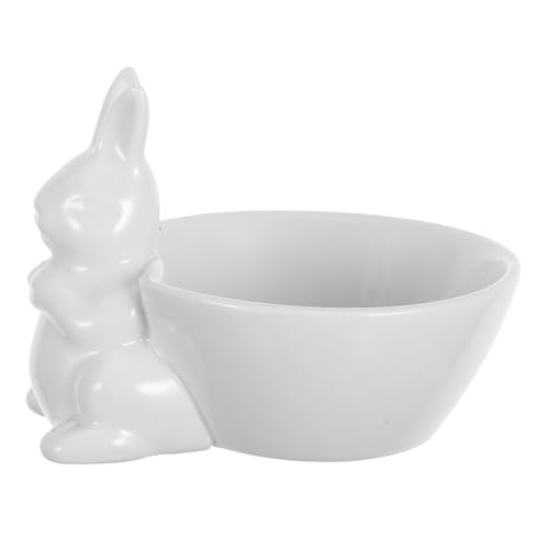 LABRIMP Keramik Müslischale mit Hasenform Mikrowellen und Gefriergeeignet Vielseitige und Dessertschale für Obstsalat und Snacks Tragbar für Familie und Picknick Weiße Dekoschale LABRIMP Keramik Müslischale mit Hasenform Mikrowellen und Gefriergeeignet Vielseitige und Dessertschale für Obstsalat und Snacks Tragbar für Familie und Picknick Weiße Dekoschale von LABRIMP