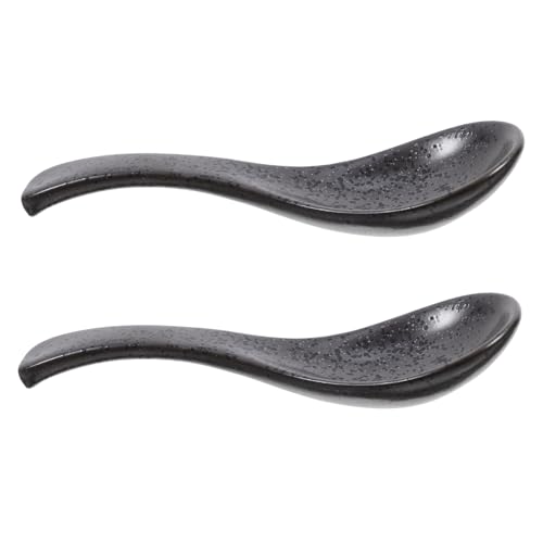 LABRIMP Keramik Suppenlöffel Japanischer Retro Stil Küchenlöffel Porzellan Suppen Knödellöffel Glatte Oberfläche Langlebig und Spülmaschinenfest für Alltag und Besondere Anlässe von LABRIMP