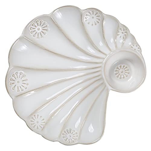 LABRIMP Keramikteller Muschelform Funktion Vielseitiger Servierteller für Sushi Snacks und Desserts für Täglichen Gebrauch oder Besondere Anlässe Muschelform Keramikteller Vielseitiger von LABRIMP