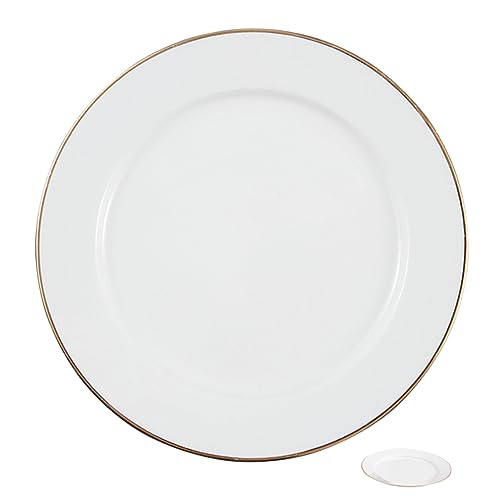 LABRIMP Keramikteller mit Goldrand für Steak Dessert und Salat Vielseitige Verwendung für Zuhause Restaurants und Feiern Langlebig und Leicht zu Reinigen von LABRIMP