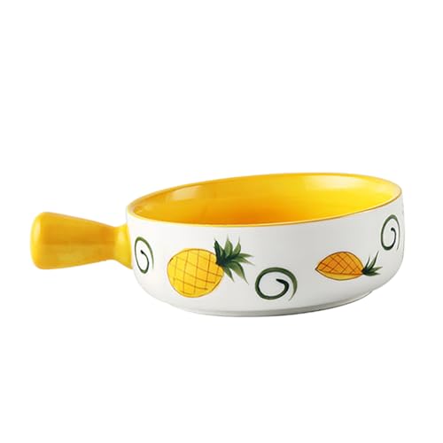 LABRIMP Keramische Schüssel mit Griff Mikrowellen und Backofen Geeignet für Pasta und Langlebig und Hitzebeständig aus Hochwertiger Keramik Pineapple von LABRIMP