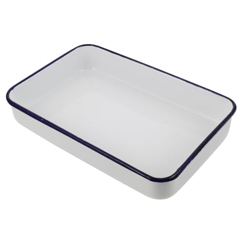 LABRIMP Klassische Emaille Auflaufform für Ofen Kleine Rechteckige Backform für Kochen und Servieren Hitzebeständig und Vielseitig Einsetzbar Vintage Design für Einladende Küche LABRIMP Klassische Emaille Auflaufform für Ofen Kleine Rechteckige Backform für Kochen und Servieren Hitzebeständig und Vielseitig Einsetzbar Vintage Design für Einladende Küche von LABRIMP