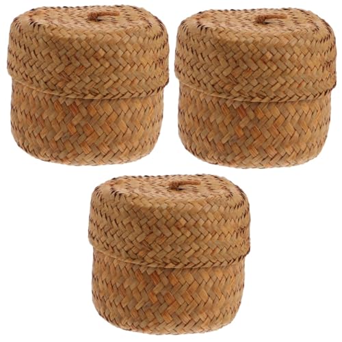 LABRIMP 3stücke Geflochtener Seegras Blumenkorb Handgefertigter Mini Aufbewahrungskorb Für Deko Süßigkeitenbeutel Natürliche Und Attraktive Wohnaccessoires von LABRIMP
