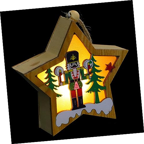 LABRIMP Dekorativer Weihnachtsbaumanhänger Aus Holz Nussknacker-Soldat Mit Lampe Weihnachtsanhänger Für Festivals Passt Zu Anderen Weihnachtsdekorationen von LABRIMP