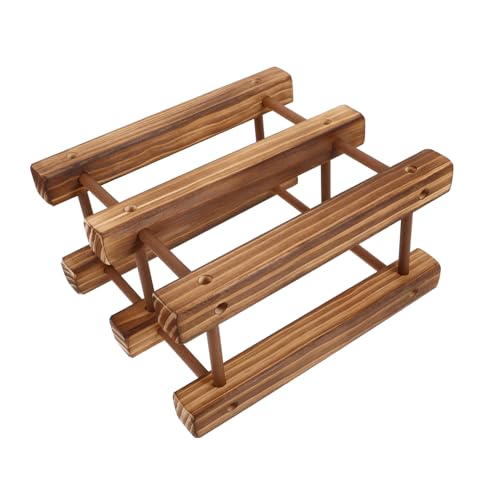 LABRIMP Kleines Stabiles Weinregal aus Massivem Holz Kreativer Europäischer Flaschenhalter für Weinflaschen Freistehend Eleganter Flaschen Organizer für Wohnzimmer und Weinschrank von LABRIMP
