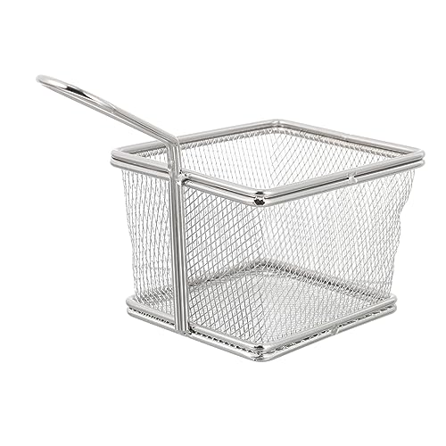 LABRIMP Edelstahl Frittierkorb mit Ergonomischem Griff Vielseitiger Küchen Frittierkorb für Pommes Hähnchenflügel und Snacks Hitzebeständiger Filterkorb für Sicheres Frittieren und Servieren von LABRIMP