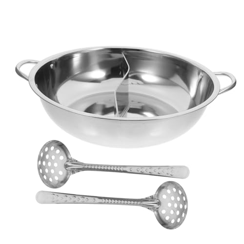 LABRIMP Mandarinententopf Aus Edelstahl Fritteuse Rührschüssel Elektrischer Hotpot Multi-herd Kochtöpfe Multifunktional Separate Bratpfanne Kessel Dampftopf Silver Edelstahl 304 von LABRIMP