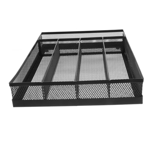 LABRIMP Metal Mesh Besteckkasten mit Fächern Kompakte Aufbewahrungsbox aus Kohlenstoffstahl Multifunktionaler Organizer für Küchenbesteck Kosmetik und Bürobedarf Platzsparend und von LABRIMP
