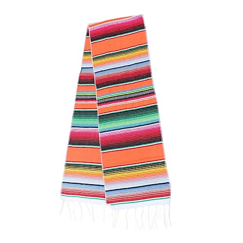 LABRIMP Mexikanischer Tischläufer im Regenbogen Design Dekoratives Tischband für Partys Familienessen und Picknick Farbenfroher Langlebiger Tischschmuck im Mexico Style von LABRIMP
