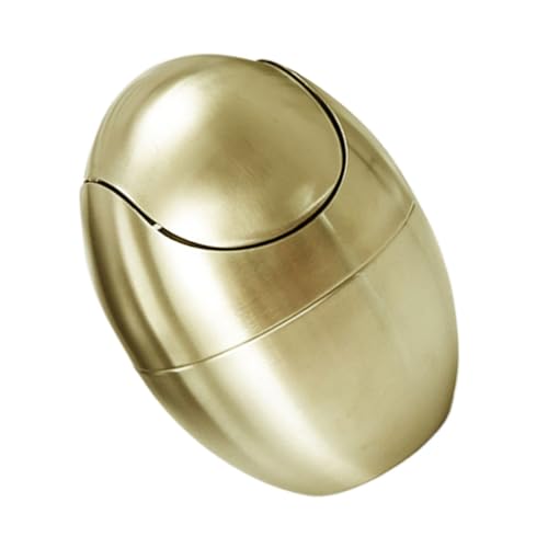 LABRIMP Mini Mülleimer mit Deckel Kompakter Abfalleimer Elegantem Gold Eiförmiges Design Platzsparend für Schreibtisch Badezimmer Büro Tischplatte Stilvoller Kleiner Abfallbehälter LABRIMP Mini Mülleimer mit Deckel Kompakter Abfalleimer Elegantem Gold Eiförmiges Design Platzsparend für Schreibtisch Badezimmer Büro Tischplatte Stilvoller Kleiner Abfallbehälter von LABRIMP